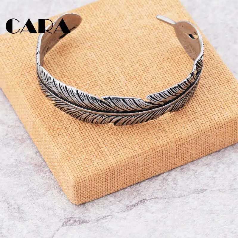feather 1 Новые индийские браслеты в виде перьев из нержавеющей стали 316L мужские модные браслеты в стиле хип-хоп, панк для мужчин ювелирные изделия CAGF0446 - Окраска металла: feather 1