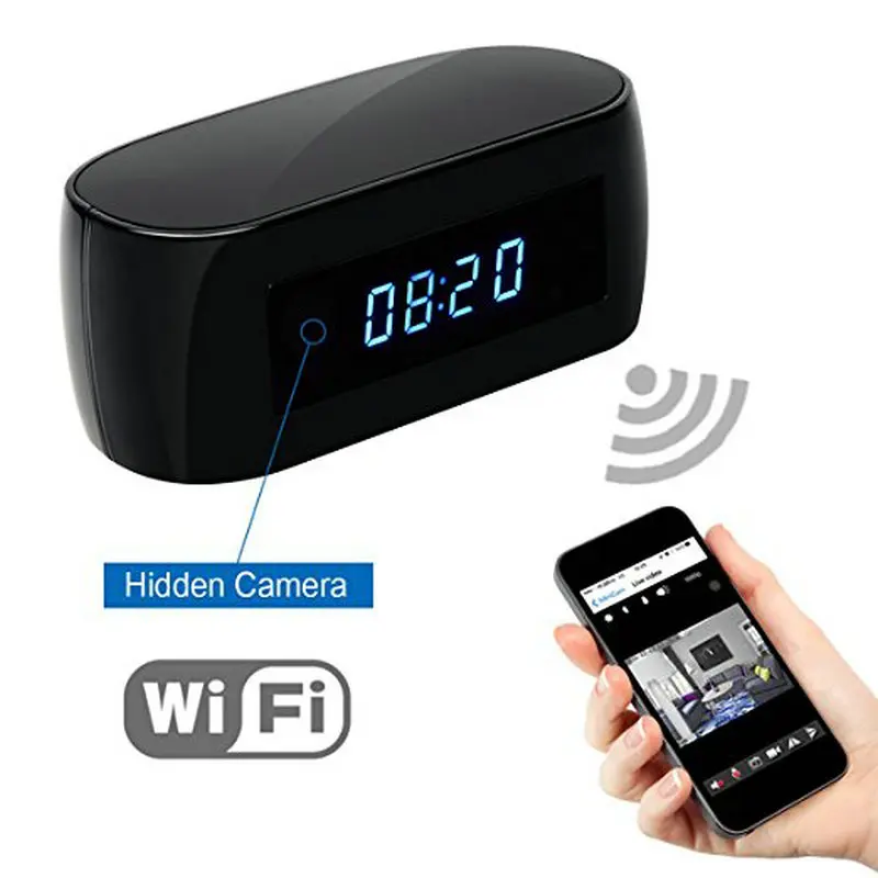 HD 1080P Wifi камера с дисплеем времени электронные часы DV видеокамера P2P Обнаружение