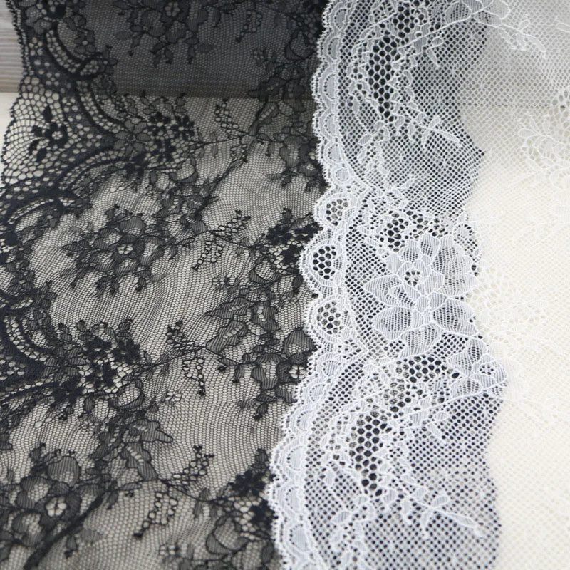 Черно белая кружевная ткань шириной 25 см декоративная для одежды сделай сам|fabric