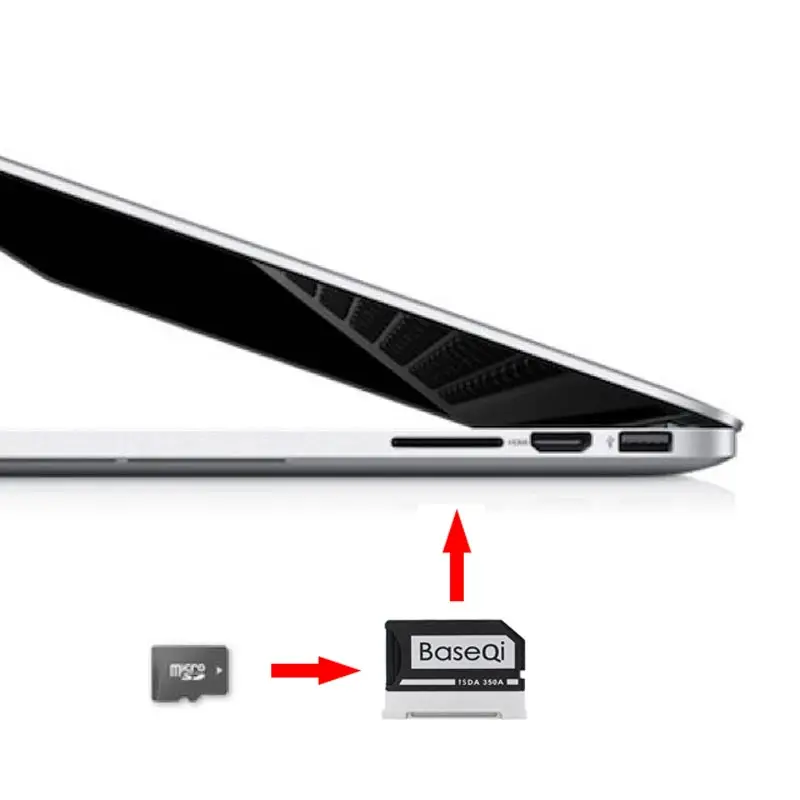 BaseQi алюминиевый MiniDrive адаптер карты micro sd для microsoft Surface Book/Surface Book 2 13," micro sd reader
