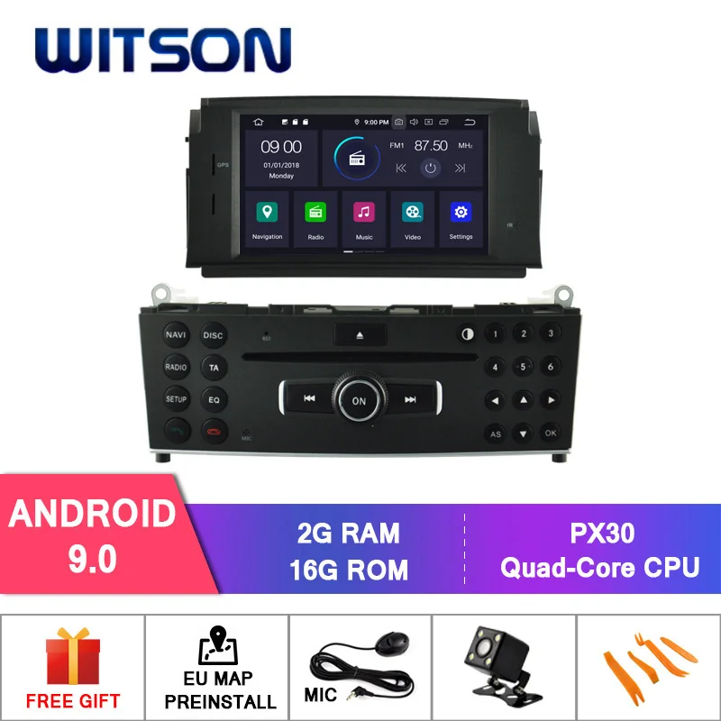 PX30 Android 9.0 DE со! WITSON Android 9,0 автомобильный DVD для MERCEDES-BENZ C CLASS W204 2007-2011 4GB ram+ 64GB FLASH 8 Octa Core+ DVR/wifi+ DSP+ DAB - Цвет: PX30 Android 9.0