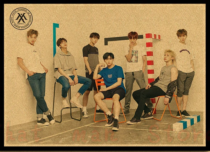 Постеры Monsta X настенные Стикеры принты из крафт бумаги украшение для дома высокой
