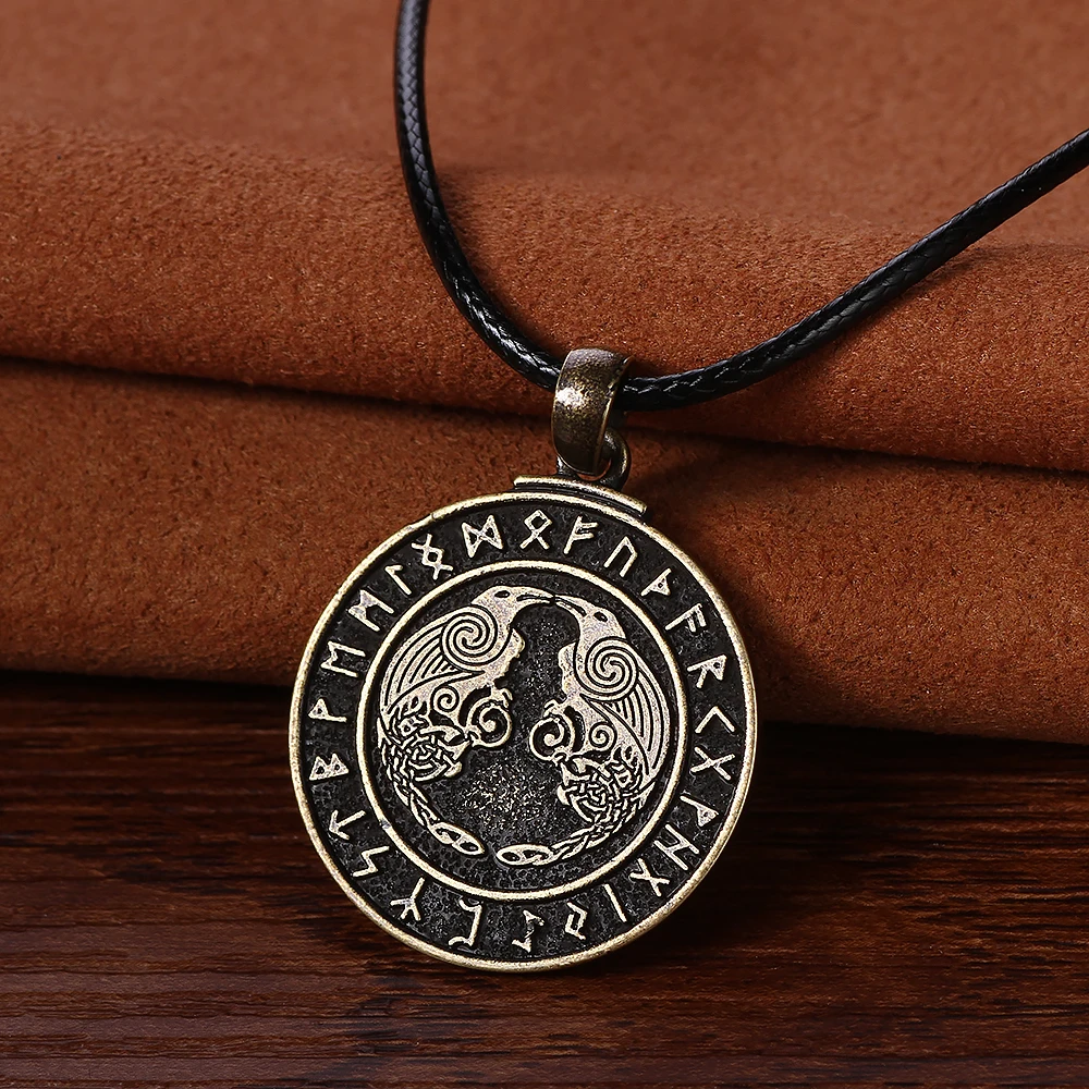 1 шт. Norse колье с кулоном в стиле викингов кулон Ворон Рун воин Odin подвеска амулет