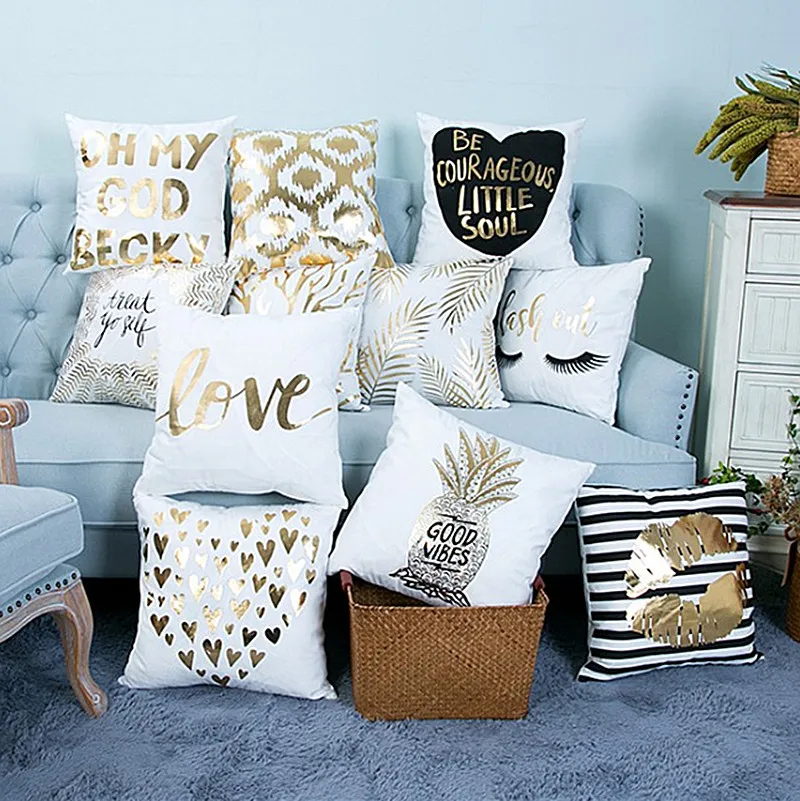 Супермягкая Бархатная подушка с бронзовым покрытием наволочка для подушки