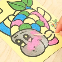 10pcslot colored sand painting drawing toys sand art kids coloring diy crafts learning education color sand art painting cards