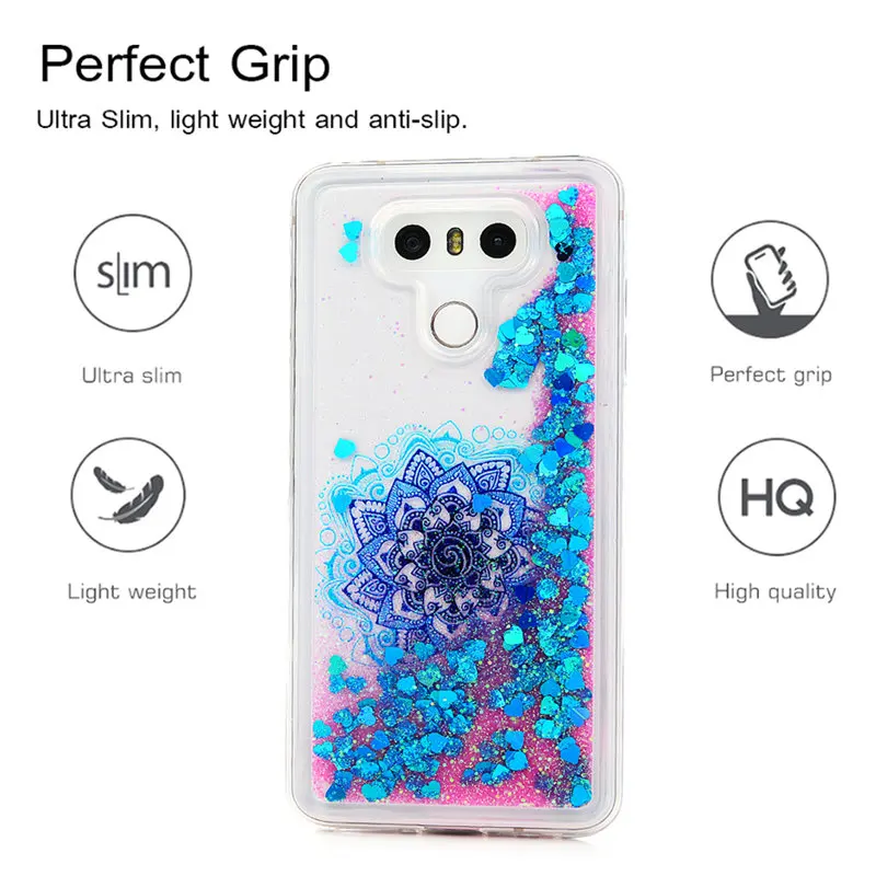 TURATA Quicksand Cover for LG G6 Silicone TPU Case Luxury Dynamic Sand Glitter Liquid Cases For Funda |
