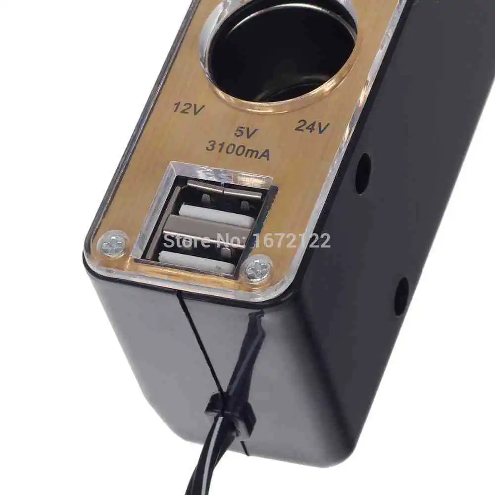 Authentic Golden+Black 3 way car cigarette lighter socket splitter charge dual usb 12v | Автомобили и мотоциклы