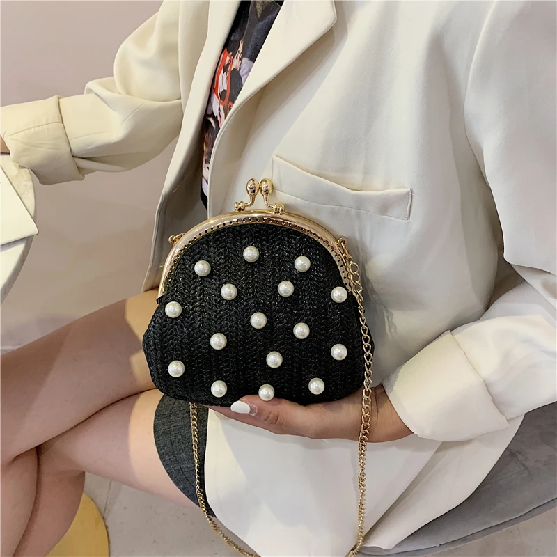 Модная женская сумка мессенджер с жемчугом женские сумки через плечо