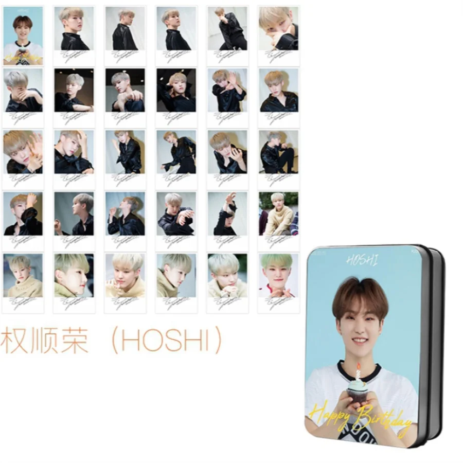 HOSHI Kpop Seventeen Members Polaroid Lomo фото карта DK Woozi Hape день рождения HD Фотокарта коллективные карты 30 шт - Цвет: HOSHI