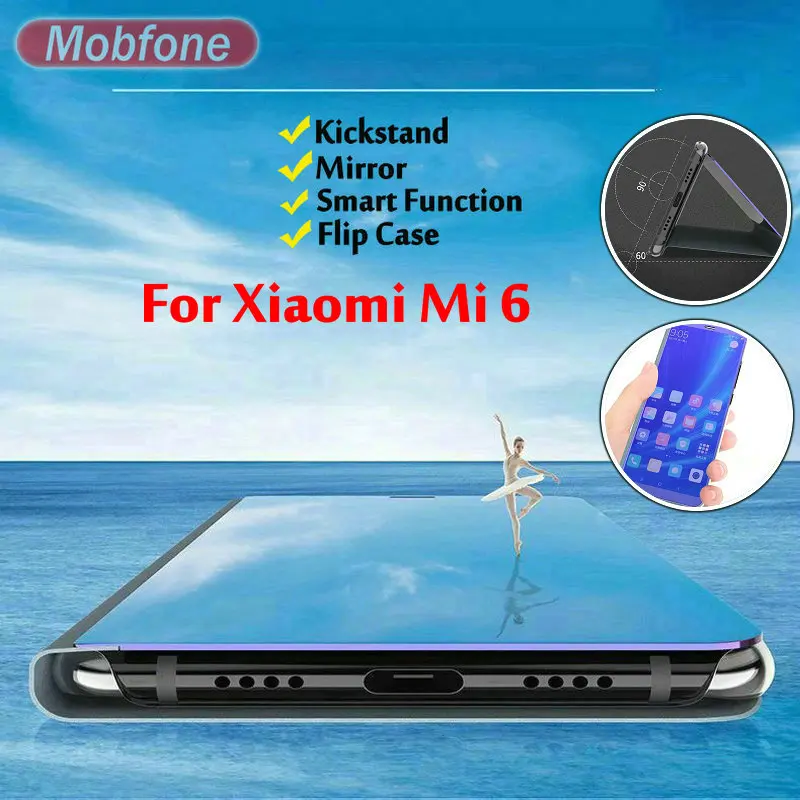 Для Xiaomi mi 6 5 15 дюйма роскошные rror Смарт Флип Стенд кожаный чехол для Подставка