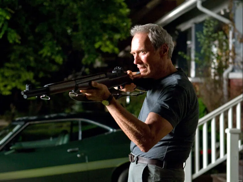 Клинтский Eastwood Gran Torino винтовка кино искусство фильм огромная печать Постер TXHOME