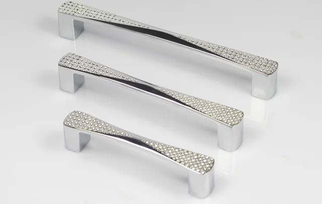 

10Pcs Clear Crystal Handle with Zinc Alloy Chrome Metal Part(C.C.. 160MM )