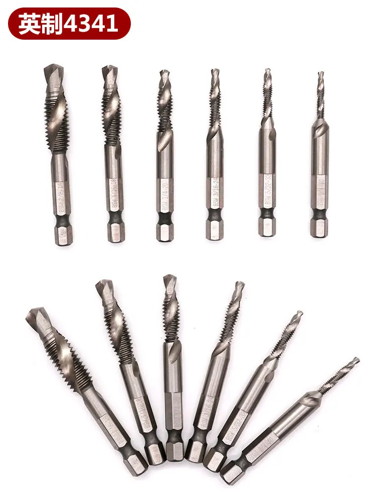 

6pcs HSS Drill Tap Bit Countersink Set 1/4 '' Hex Shank Combination Drill Bits Thread Spirals Crew Tap hex