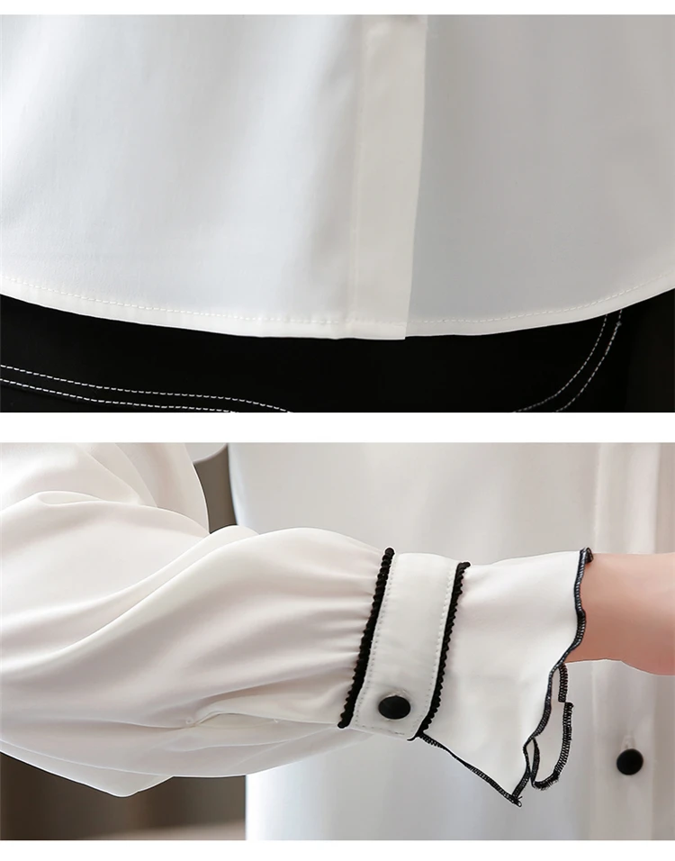 Новинка 2019 года летние милые женские блузки с воротником Питер Пэн белые темно