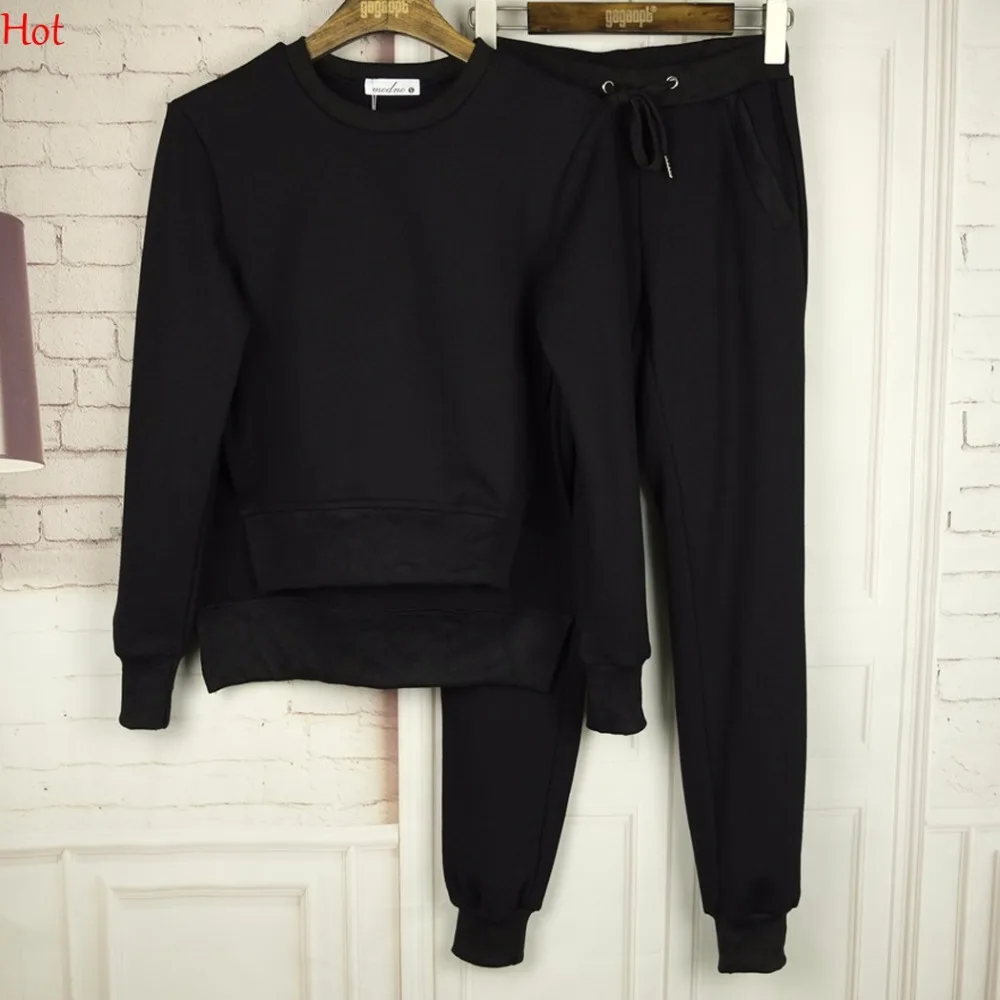 Хит корейская мода женские толстовки повседневные с длинным рукавом одноцветные