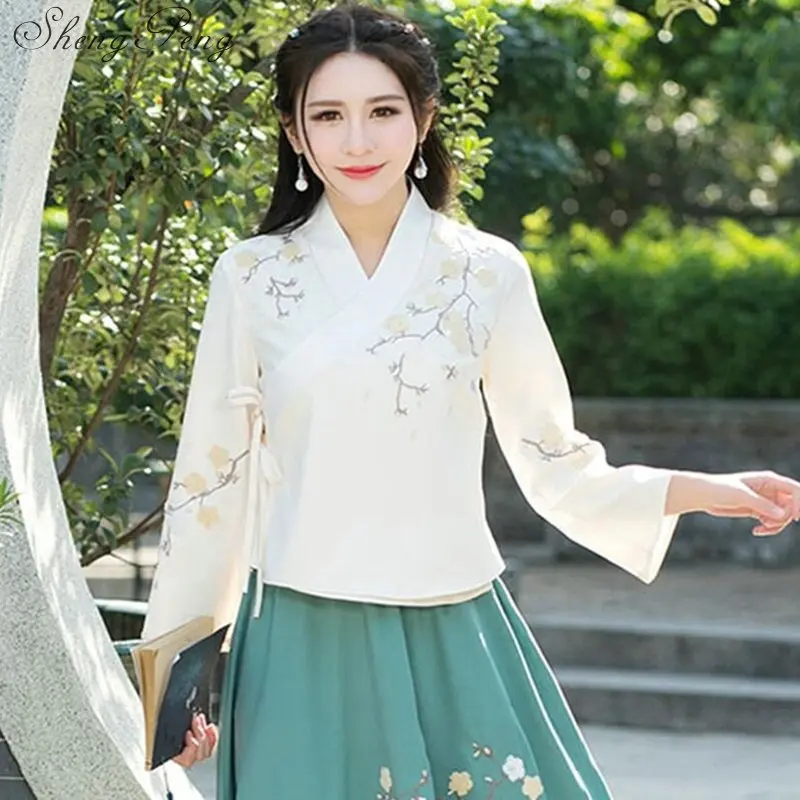 

Традиционная китайская одежда hanfu, традиционная китайская одежда для женщин, Длинные Топы CC383