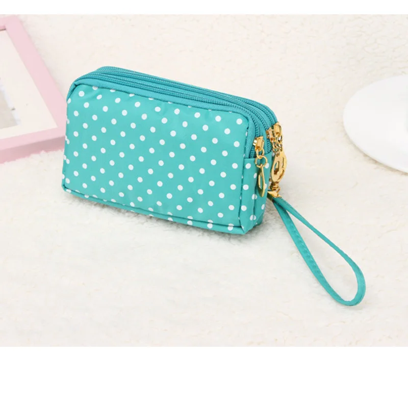 LDAJMW женские кошельки и клатч с принтом в горошек на молнии несколькими карманами
