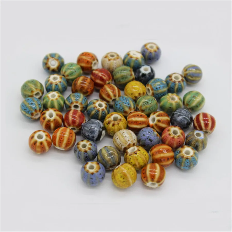 Круглые Арбузные керамические шарики SEA MEW 100 шт. 11 мм бисер с отверстием для