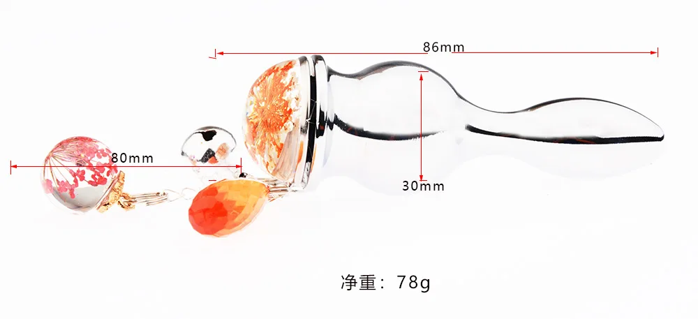 Анальная пробка с кристаллической подвеской эротический массажер простаты