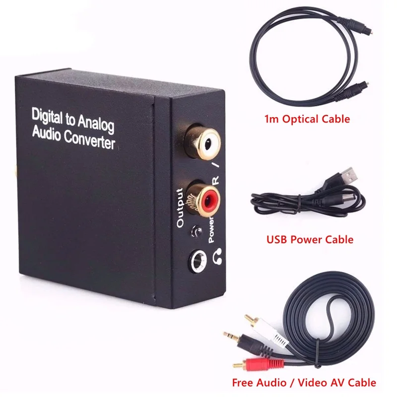 Цифровой коаксиальный Toslink оптический аналоговый L/R RCA аудио конвертер адаптер 3 5