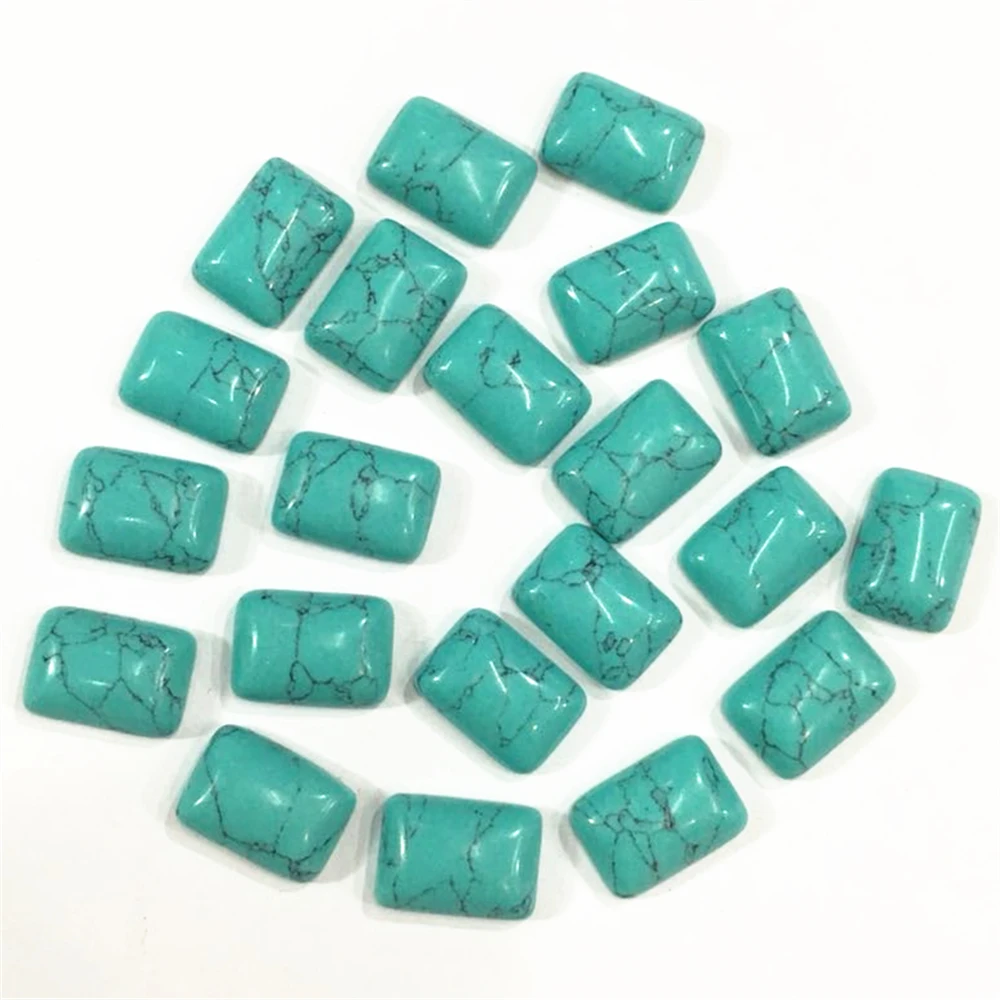 Hot Wholesale Fashion Natural Stone Cabochons CAB Beads Rectangle High Quality For DIY Jewelry Finding Making 10*14mm 50Pcs/lot