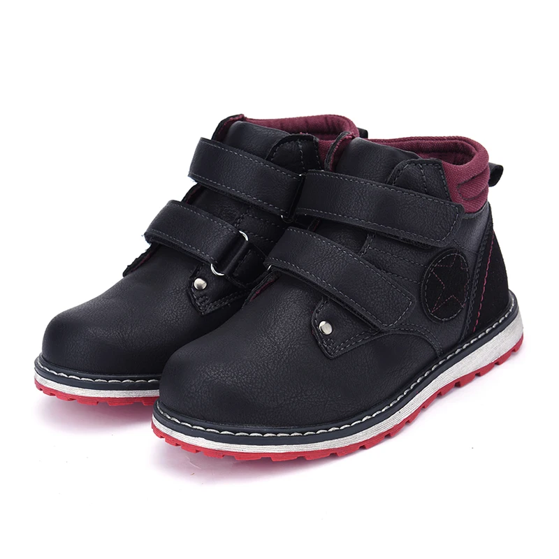 Little Kids ankle boots size 27-32 shoes Children boys Casual hook loop spring autumn platform lace up black Jackmiller