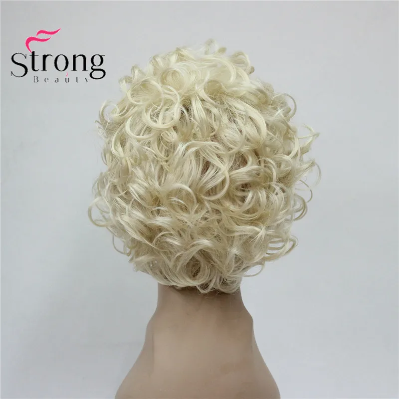 StrongBeauty короткий Мягкий Лохматый слоистый милый блонд кудрявый волнистый короткий синтетический Женский Повседневный Полный парик