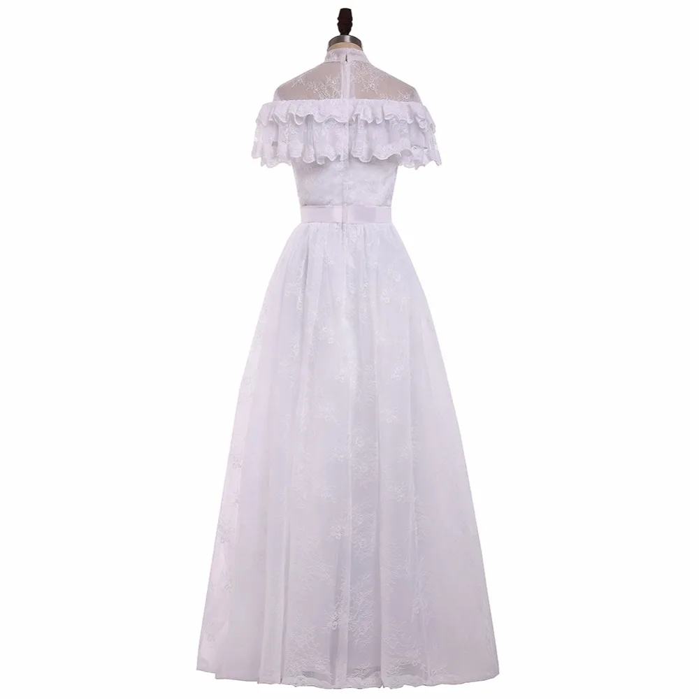 YUNUO новый стиль женские винтажные кружевные белые свадебные платья 2021 Vestido De Noiva с