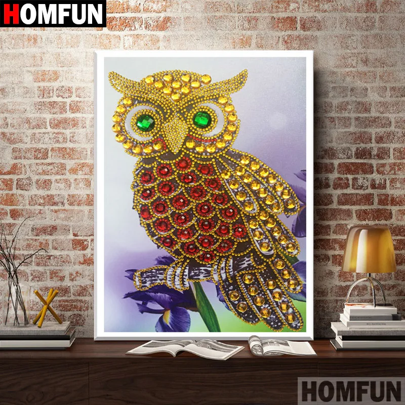 Алмазная живопись HOMFUN 5D сделай сам особой формы мультяшная сова рукоделие 3d