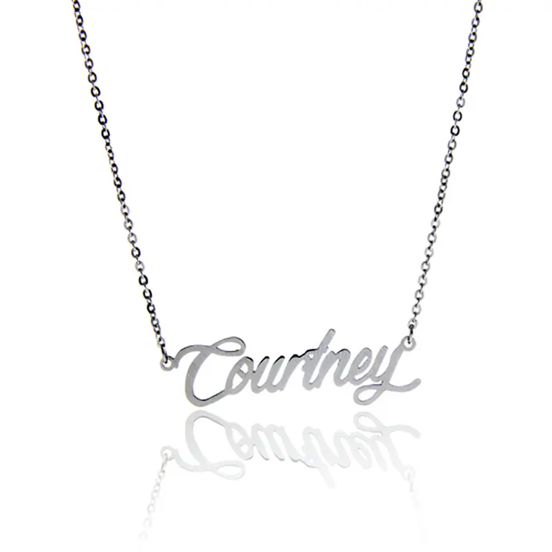 Courtney Name Necklace Women Gold Pendant Custom Carrie Nameplate Charms Stainless Steel Drop Statement Jewelry 2376 | Украшения и