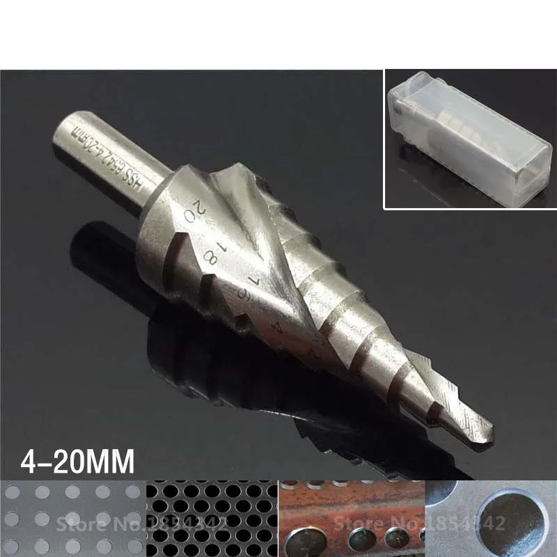 HSS 6542/M2 треугольный хвостовик 4 20 мм спиральный паз Broca металлическое ступенчатое