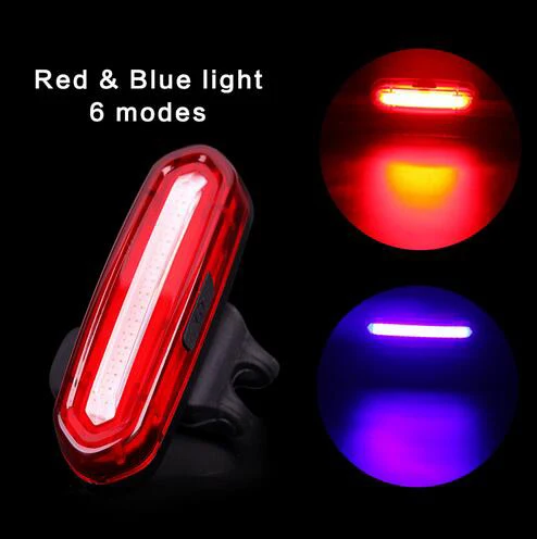 red blue replace Охлаждать USB Перезаряжаемые горный велосипед задний фонарь MTB безопасности предупреждающий сигнал поворота фонарик, велосипедная фара, высокомощный светодиодный велосипедный фонарь - Цвет: red blue replace
