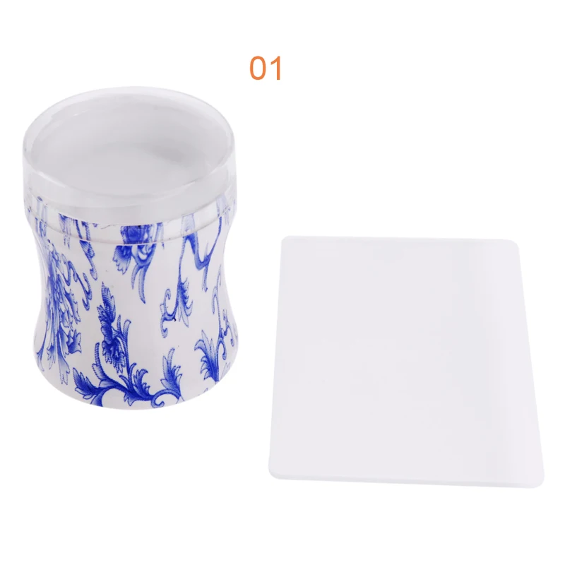 Набор прозрачных стемперов для дизайна ногтей с шапочкой 3 8 см прозрачный