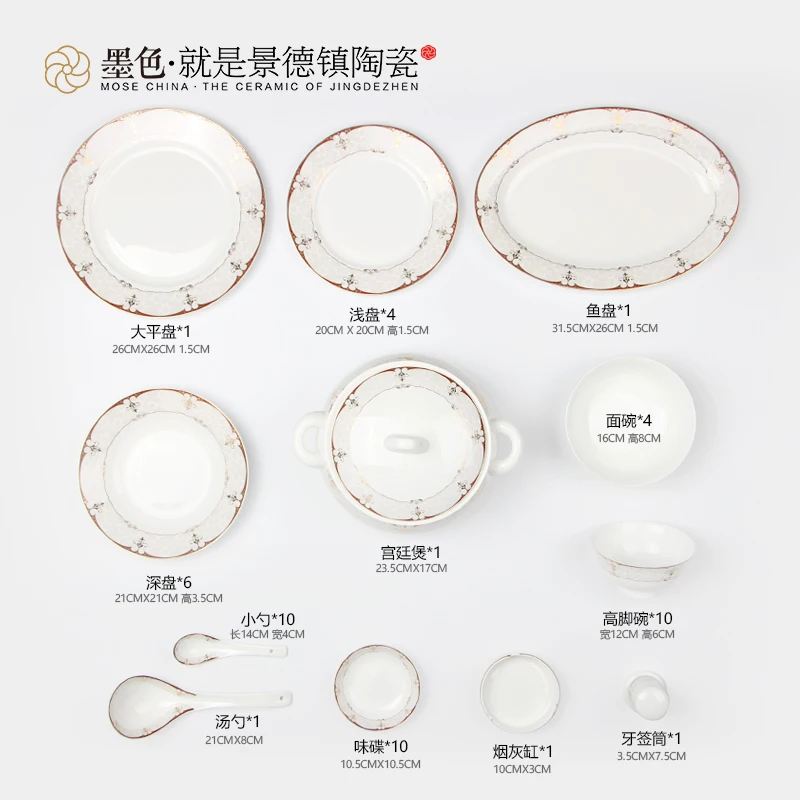 Черная Керамическая Европейская золотая ретро емкость посуда в цзиндэчжэне