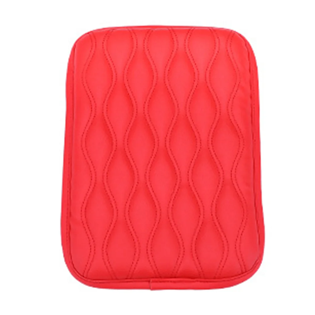 Красный Коврик роскошный автомобильный подлокотник с защитой от царапин универсальная Водонепроницаемая мягкая искусственная кожа подушка износостойкая центральная консоль Нескользящая - Название цвета: Красный