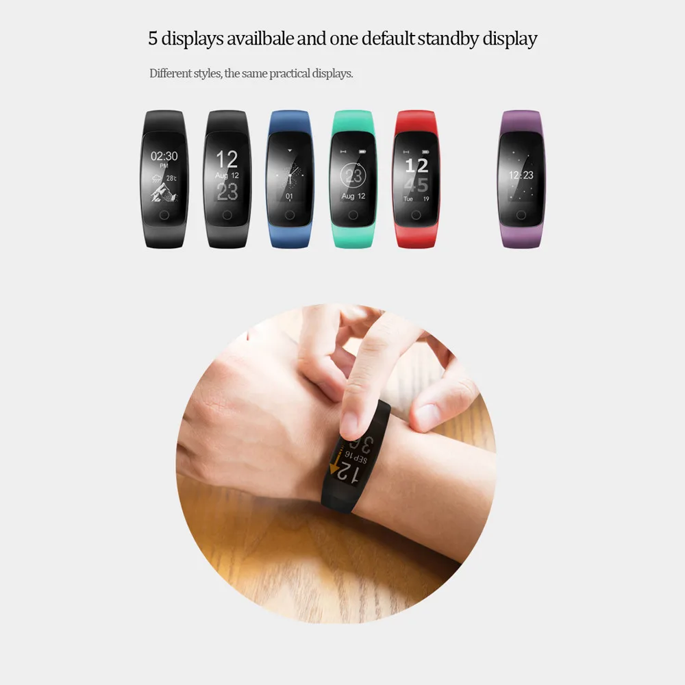 VOBERRY ID107 Plus HR смарт-браслет монитор сердечного ритма Мульти спортивный кардио фитнес-трекер для измерения сердечного ритма Smartband часы