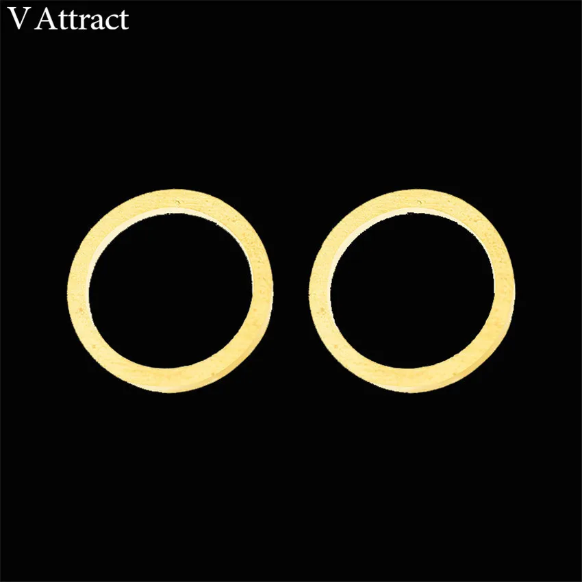 V Attract10pair из нержавеющей стали, открытые круглая серьга минимализм ювелирные изделия золото серебро круглые Boucles D'oreilles Pour Les Femmes