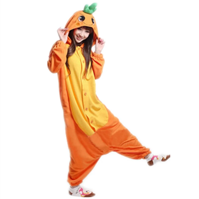 Cartoon Anime Cute Lovely Vegetable radish Onesie Halloween Cosplay Clove radish carrot Adult fleece Pajamas Sleepwear Jumpsuit
