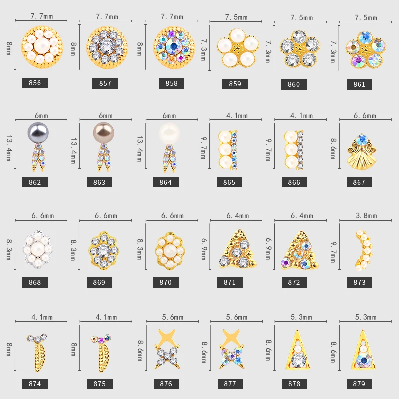 5 шт. металлический сплав для дизайна ногтей жемчуг 3D сделай сам украшение