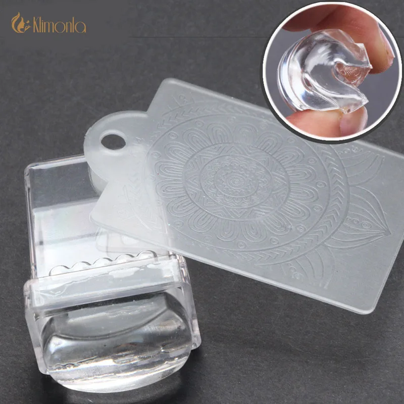 Новый 1 компл. ногтей Книги по искусству штампа ясно желе силиконовые голову со