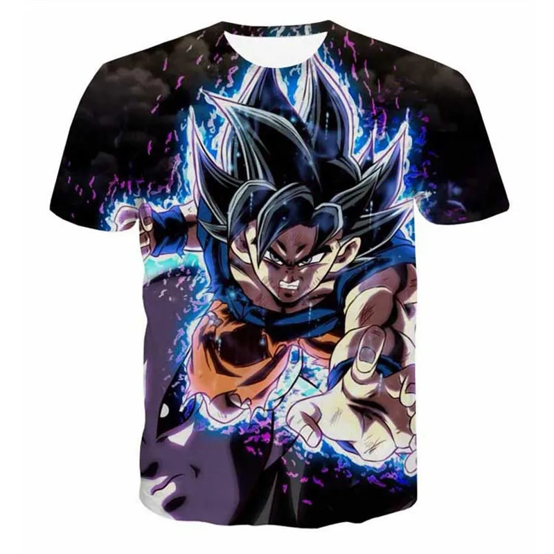 Одежда для родителей и детей с 3D принтом Dragon Ball модные летние футболки короткими