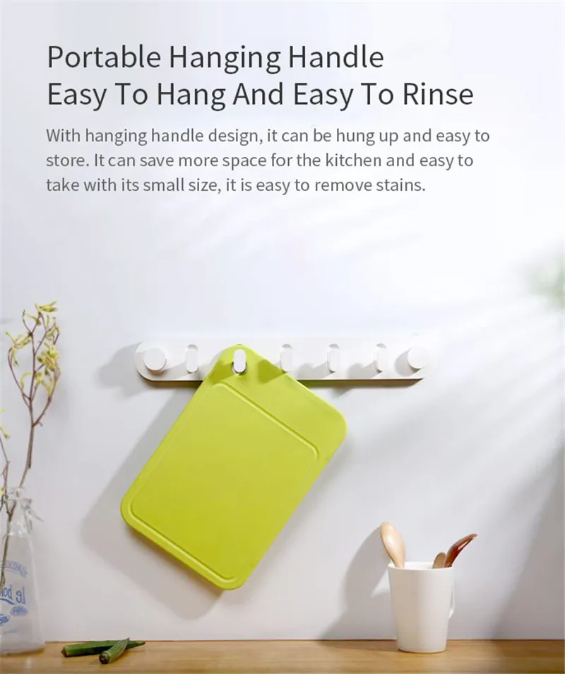Xiaomi Quange фруктовые овощные инструменты Нескользящая подвесная двухсторонняя разделочная доска кухонная бытовая разделочная доска для фруктов гаджет