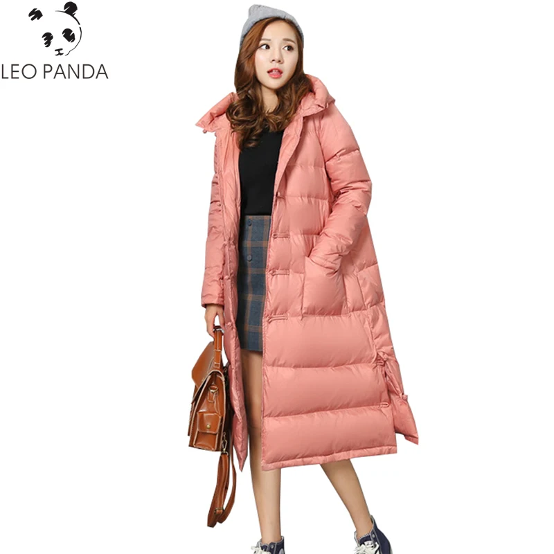 

Plus Size Folk Style Retro Pankou Down Jackets Women Long Loose Casual Ladies Coat 2021 New Thicken Warm Female Parkas LXT705