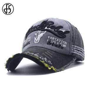 Бейсболка унисекс FS, винтажная Кепка с вышивкой букв, хип-хоп бейсболка, уличная одежда, черная, коричневая, летняя