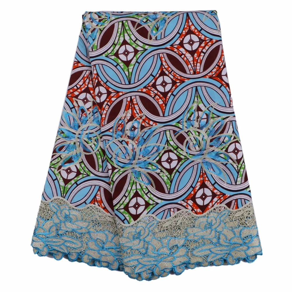 (6yards/pcs)2017 ankara wax fabric with stones in teal&ampdeep pink for sewing traditional african custom dress(June-13-2017) | Дом и сад