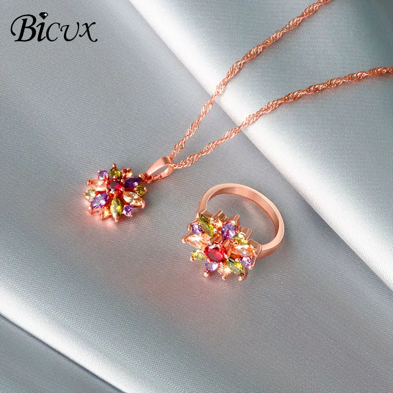 BICUX модные роскошные лучшее соответствие Цвет Снежинка женские кольца с
