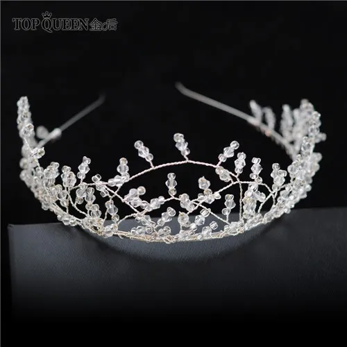as picture TOPQUEEN HP167-FG Роскошные хрустальные свадебные головные уборы ручной работы свадебная тиара украшения для волос аксессуары для волос женские короны - Цвет: as picture