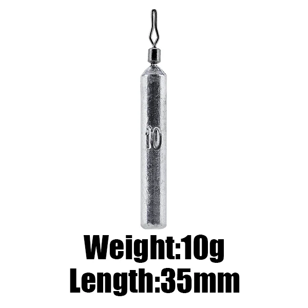 10g SeaKnight SK02 10 шт./пакет рыболовный грузик из свинца 2,5g 5g 7g 10g длинный стержень привести рыболовные Весы 360 градусов вращающийся зажим для грузила - Цвет: 10g