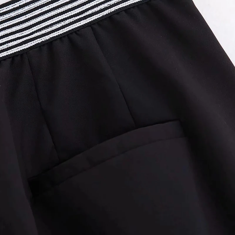 Женские черные брюки до щиколотки 2019 женские повседневные Прямые с высокой