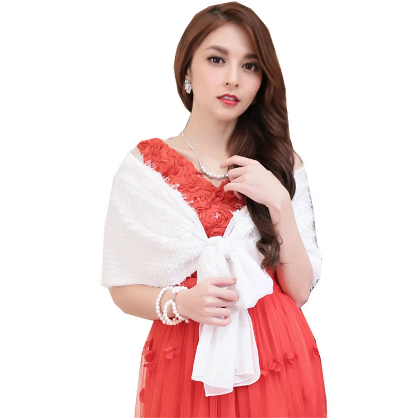 Женская кружевная накидка болеро свадебные аксессуары длинные белые накидки